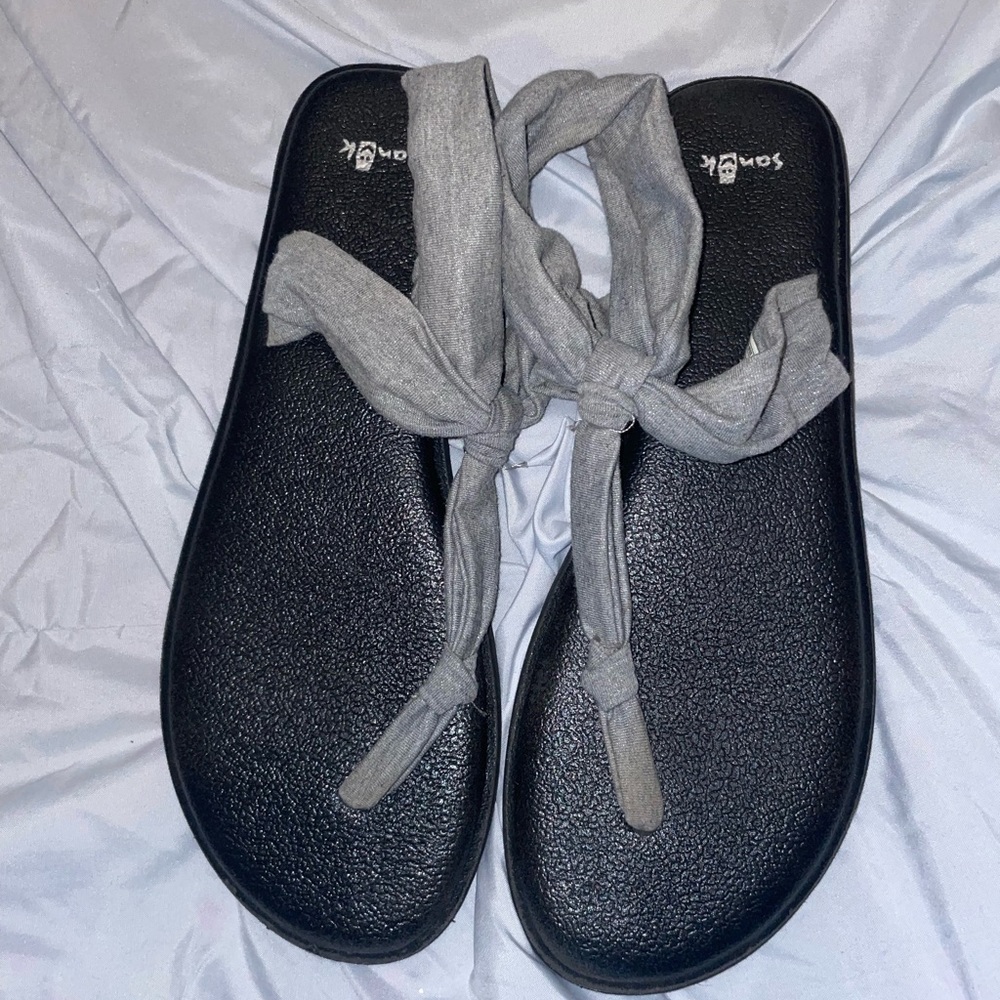 Sanok Sandals, Size 10, Only Worn Once, Grey Strap